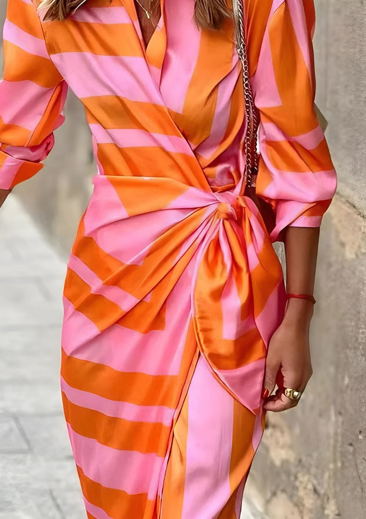 Olivia – Robe chemise imprimée à taille cintrée